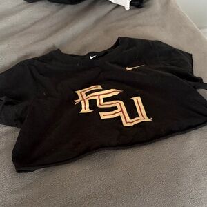 Nike Black and Gold FSU Crop Top